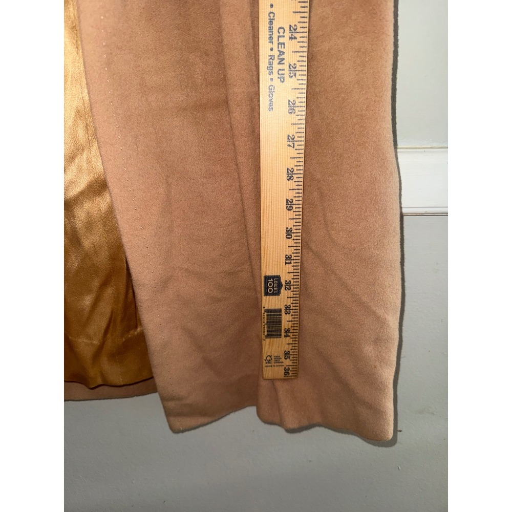 Vintage Fleischers Camel Wool Coat Real Fur Collar ILGWU Union Tan Mid Length - Picture 5 of 10